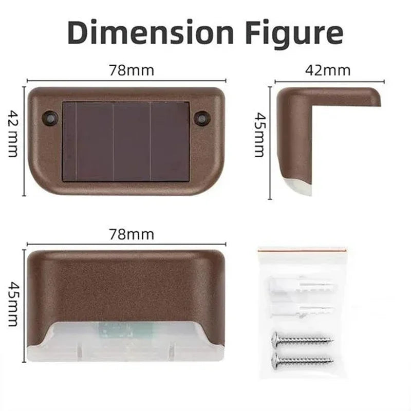 4-12Pcs Solar Deck Lights Outdoor Waterproof LED Fence Lights Step Garden Decorate Lamp for Patio Stairs Railing Pathway