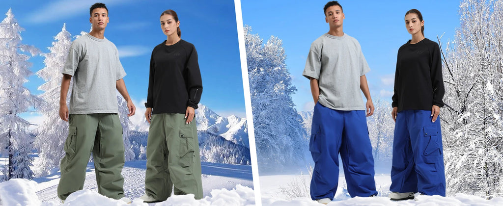 GSOU SNOW 2025 Loose Skiing Pants Snowboard Sport Trousers Outdoor Waterproof Windproof Ski Wear Winter Warm Female Ski Britches