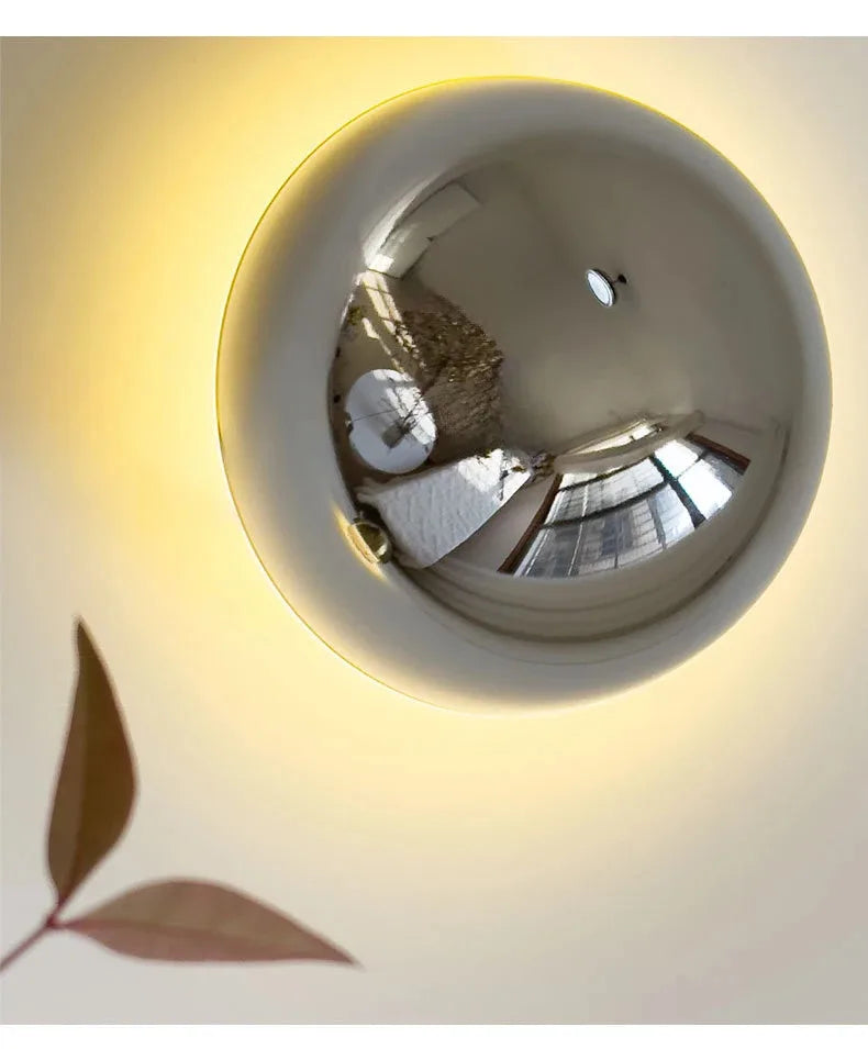 Medieval Bauhaus Chrome Wall Lamps Plated Semicircular Mushroom Lamp Danish Designer Living RoomBedroom Bedside Wall Lights