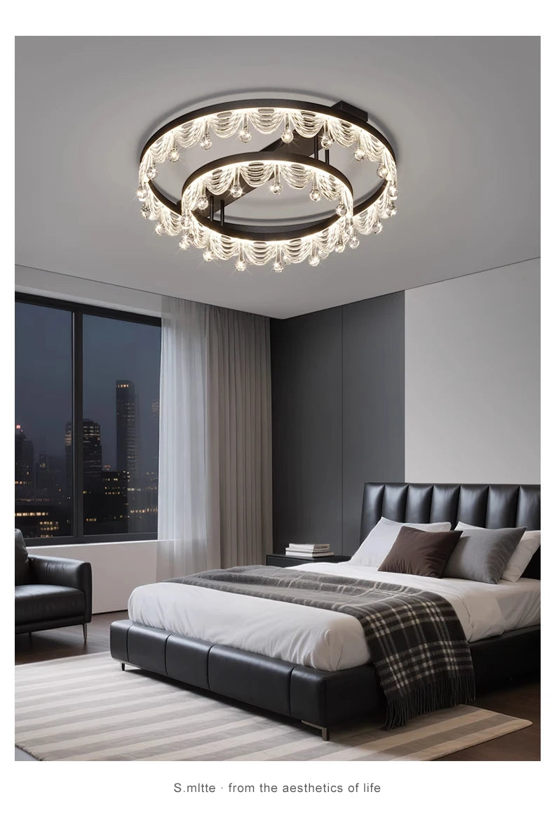 Ceiling Light LED Simple Modern Atmospheric Light Luxury Full Spectrum Eye Protection Room Lamp Use Suitable for Home Decoration