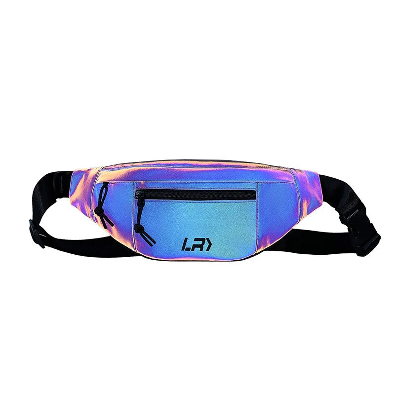 Techwear Style Colorful Reflective Fanny Pack Punk Hip Hop Crossbody Bag Men Women Outdoor Casual Motorcycle Sport Waist Bag