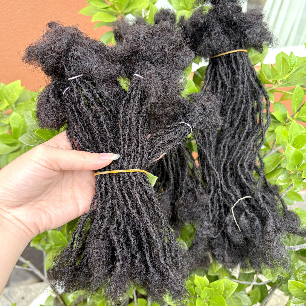 0.2cm Colored Handmade Inter Loc Extension Human Hair 10in Permanent Micro Sisterlocks Extensions Natural Looking Soft Dreadlock