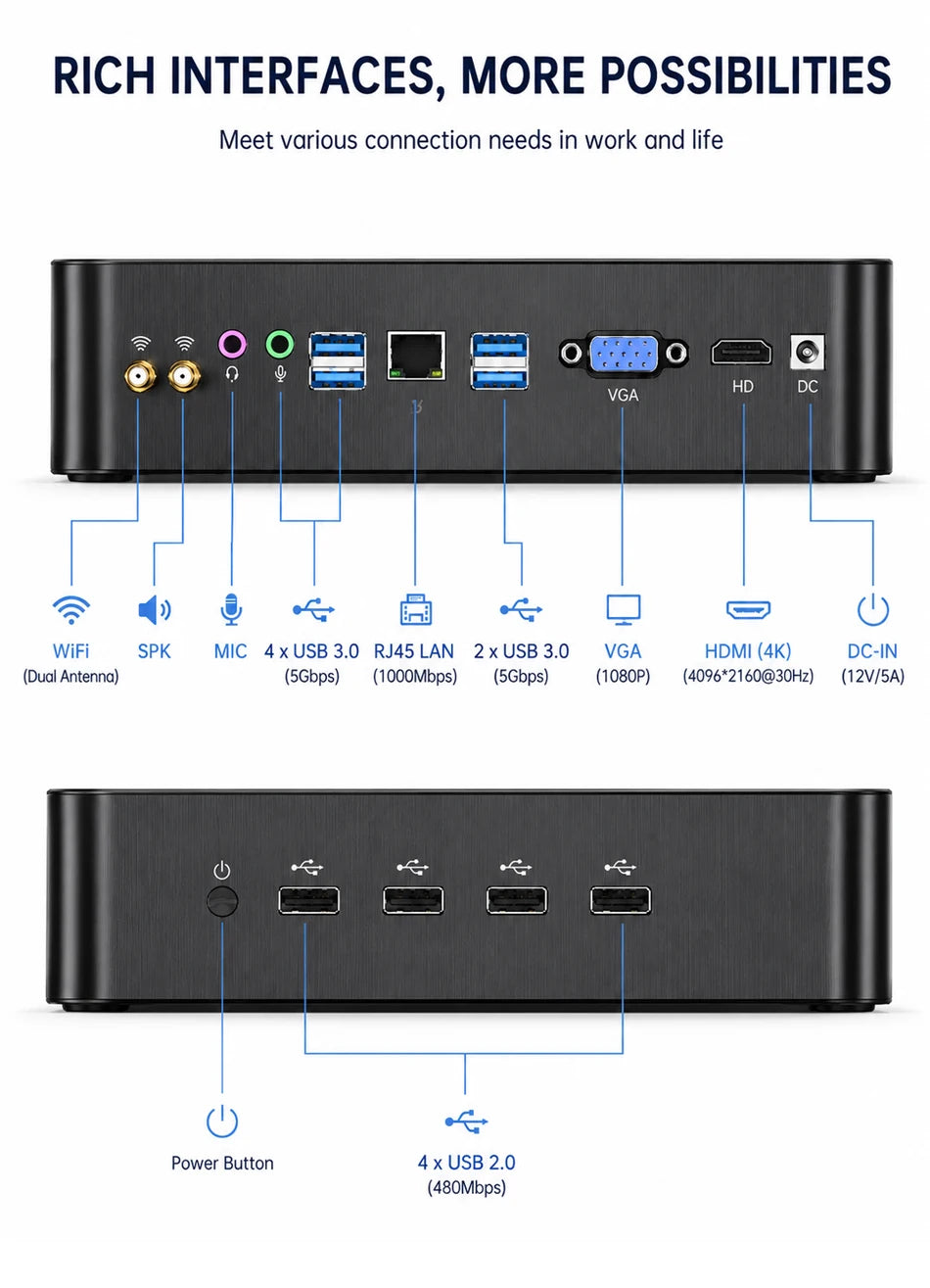 MSECORE Intel I9-11900H Mini PC Windows 11 Gaming Desktop Computer Portable PC Office HTPC Barebone System NVME 4K WIFI6E BT5.3