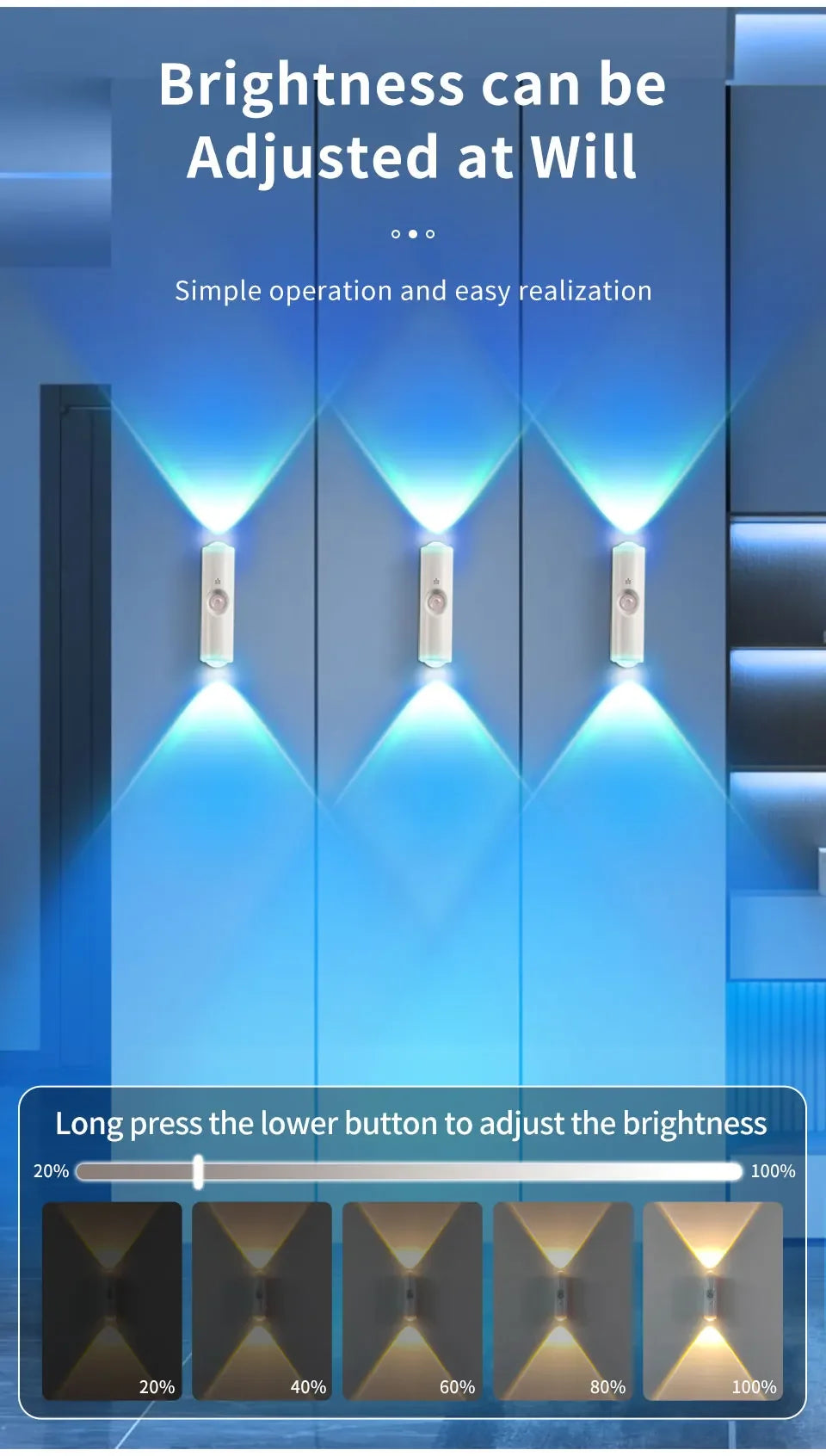 Motion Sensor Wall Light Magnetic LED Wireless Wall Sunset Lamp Rechargeable Spotlight Bedroom Hallway Stairs Living Room Decor