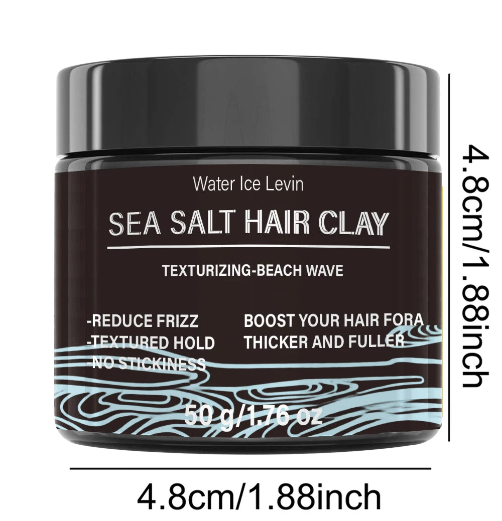 Water Ice Levin Sea Salt Hair Clay Beach Wave Curl Defining Texturizing Styling Paste 60g