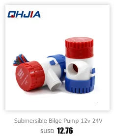Automatic Boat Submersible Bilge Pump 12V 24V Volt DC Electric Marine Water Pump Small Auto 6500GPH 750GPH 1100GPH With Switch