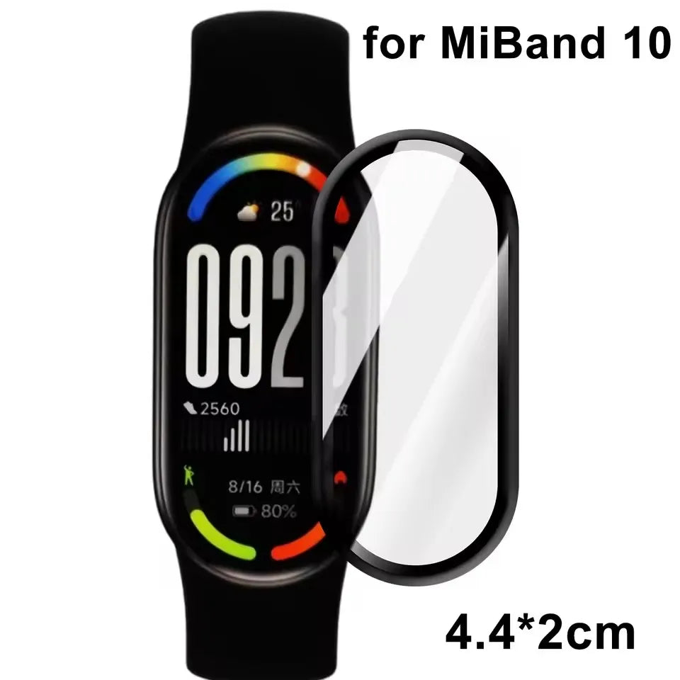 1-5PCS for Xiaomi Miband 10 Screen Protectors 9D Curved Full Coverage Anti-Scratch Protective Films for Mi Band 9 Watch Cover