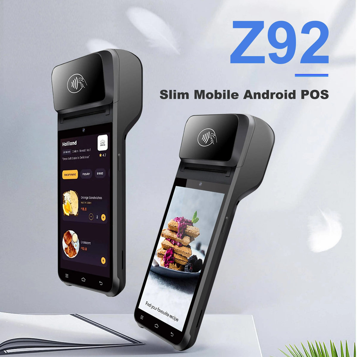 5.5-inch Touch Screen Cash Register Android 13 POS Terminal Machine with Barcode Scanner NFC Reader 58mm Thermal Receipt Printer