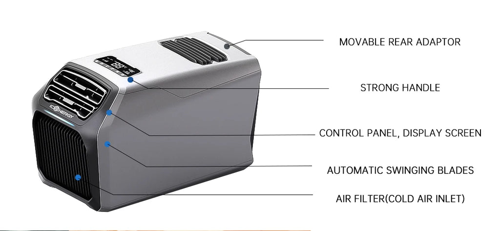 Portable Air Conditioner,8000BTU AC 220V/110V Camping Air Conditioner with App Control, Low Noise Compressor for Tent RV Caravan