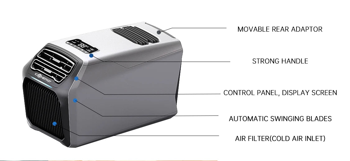 Portable Air Conditioner,8000BTU AC 220V/110V Camping Air Conditioner with App Control, Low Noise Compressor for Tent RV Caravan