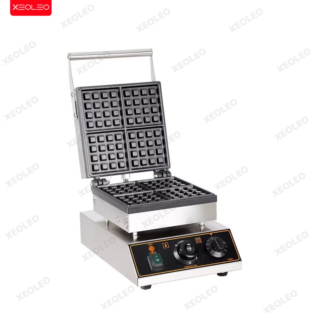 XEOLEO Electric Square Waffle Maker 4PCS Kitchen Appliances Multifunction Breakfast Waffles Machine Waffle Iron Baker Non-Stick