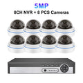 8CH 5MP POE Dome Security Camera System IP Camera Vandal-proof Indoor Home CCTV Video Record Surveillance Protection Kit