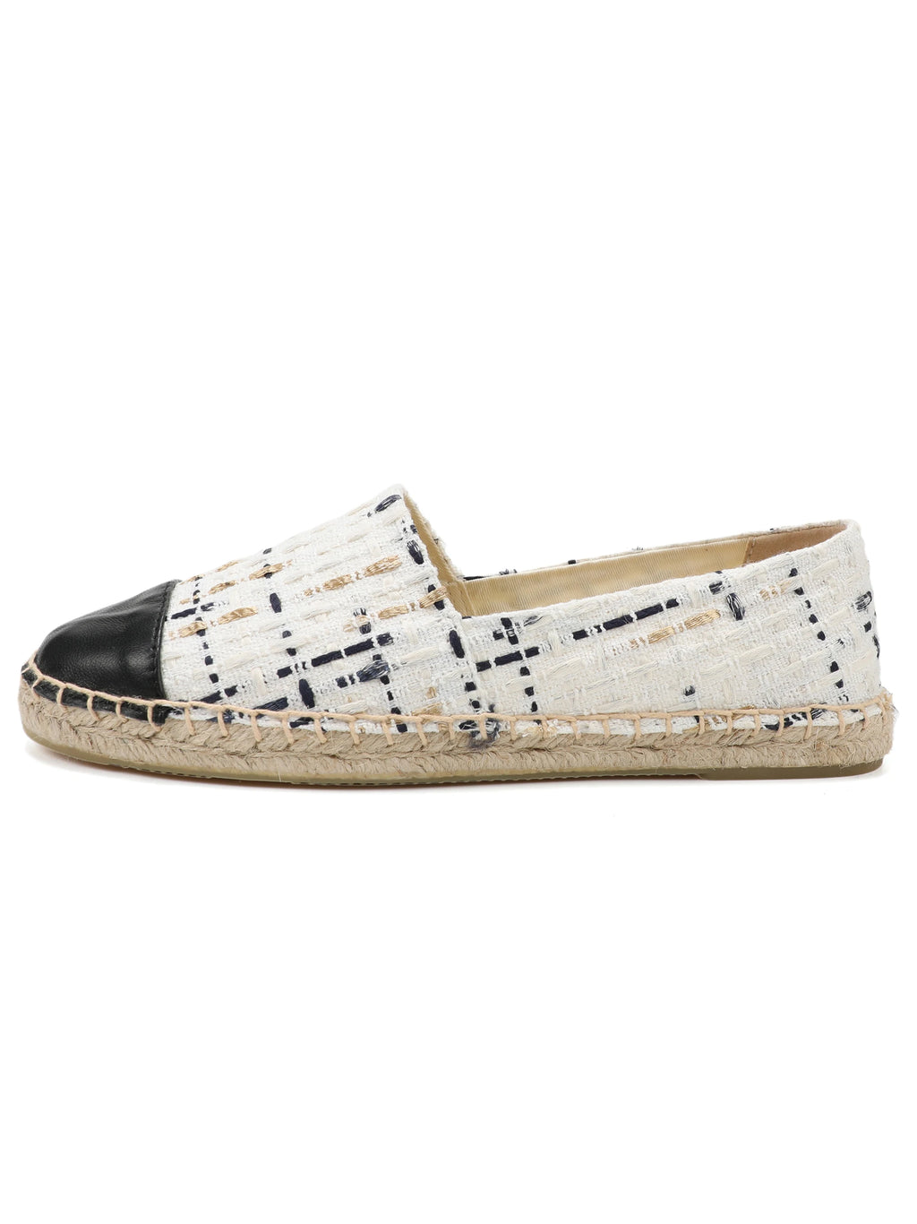 White espadrilles for women flat closed toe shoes