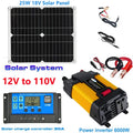 12V to 110V/220V Solar Power System 25W Solar Panel 30A Charge Controller 4000W Modified Sine Wave Inverter Power Generation Kit