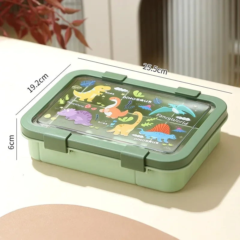 1500ML Cartoon Lunch Box Portable Rectangular Kids Students Office Benton Box Leakproof Food Container Microwave Oven Tableware