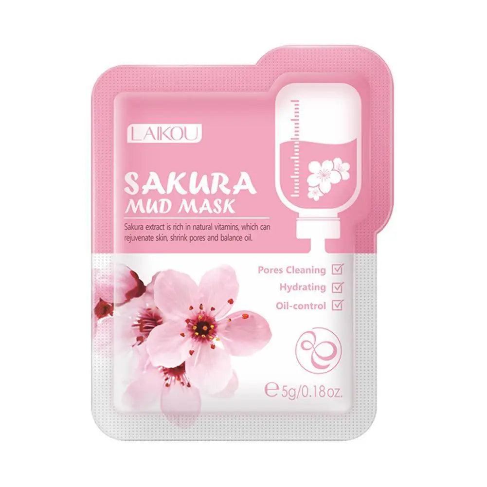 Sakura Mud Mask Brightening Hydrating Face Mask Skin Clean Facial Cleansing Clay Hydrating Anti Wrinkle Skincare 1/5/10pcs