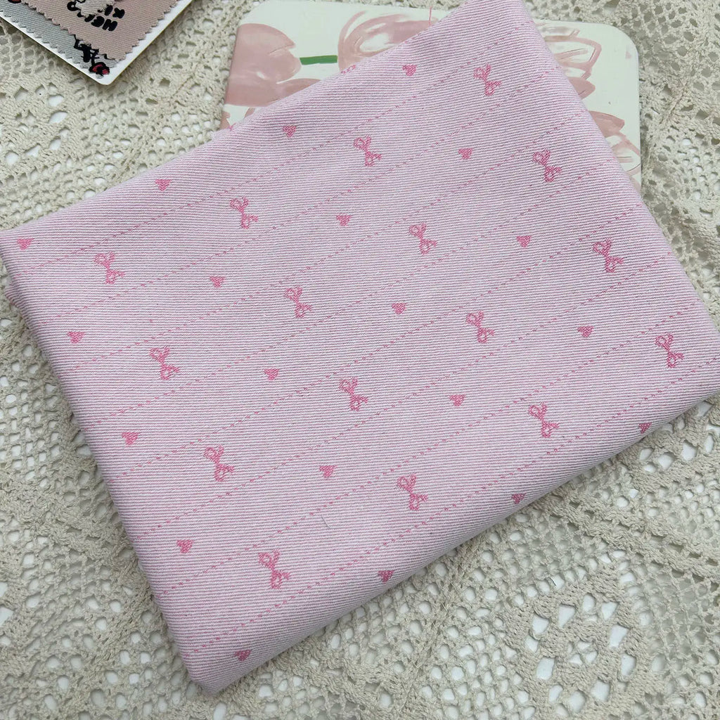 Cute Exquisite Bow Denim Fabric Premium Quality Clothing Dress Curtains DIY Home Decoration Craft Sewing Bag Making Material