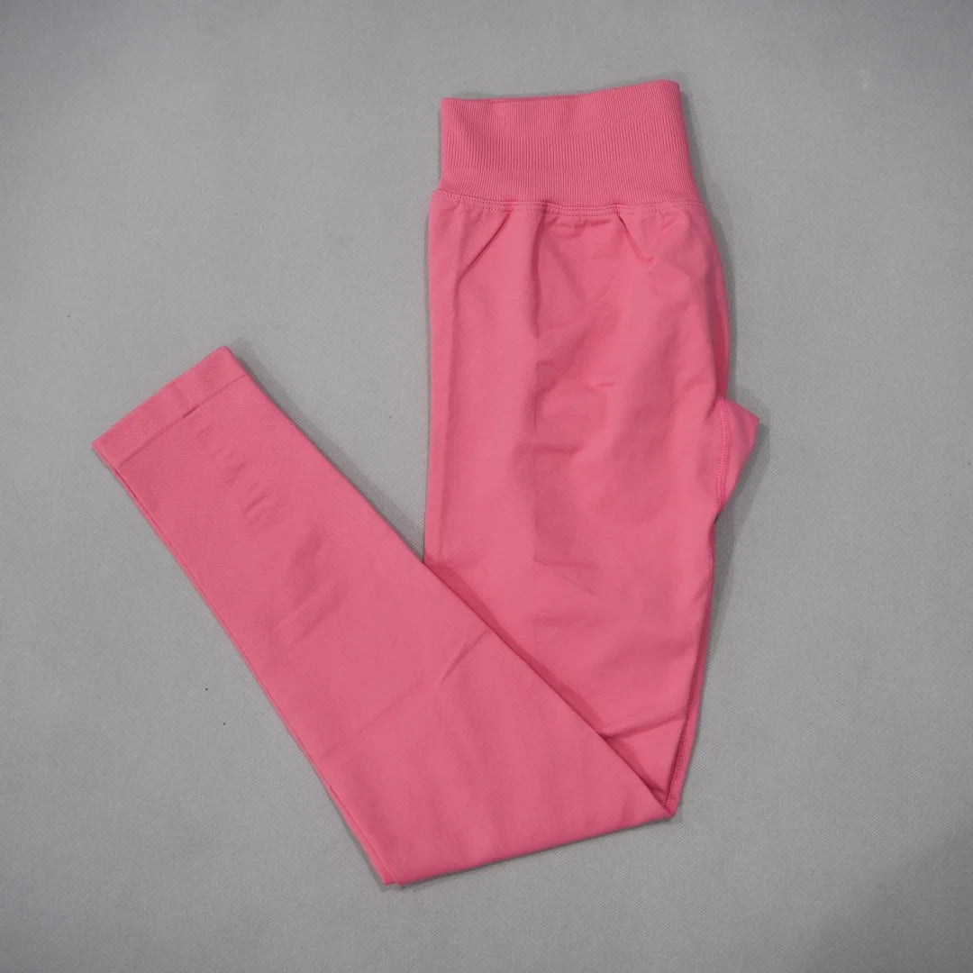 DF-LOGO Women Seamless High Waist Yoga Leggings Butt Lifting Push Up Compression Pants Tummy Control Anti-Squat Quick Dry for