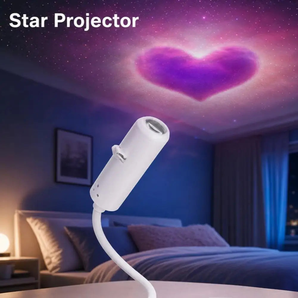 USB Star Galaxy Projector Night Light Car Ambient Light Romantic Atmosphere Starry Sky Projection Lamp For Car Home Decor Light