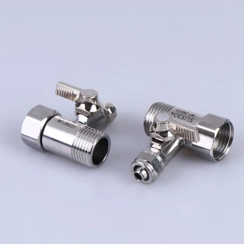 RO Water Feed Adapter with Shut-Off Valve – 1/2 in to 1/4 in or 3/8 in