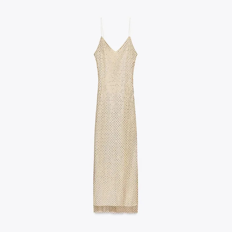 Stylish Rhinestones Dresses Elegant Women Sleeveless Backless Glitter Hip Package Dress 2025 New Crystal Lady Evening Party Robe
