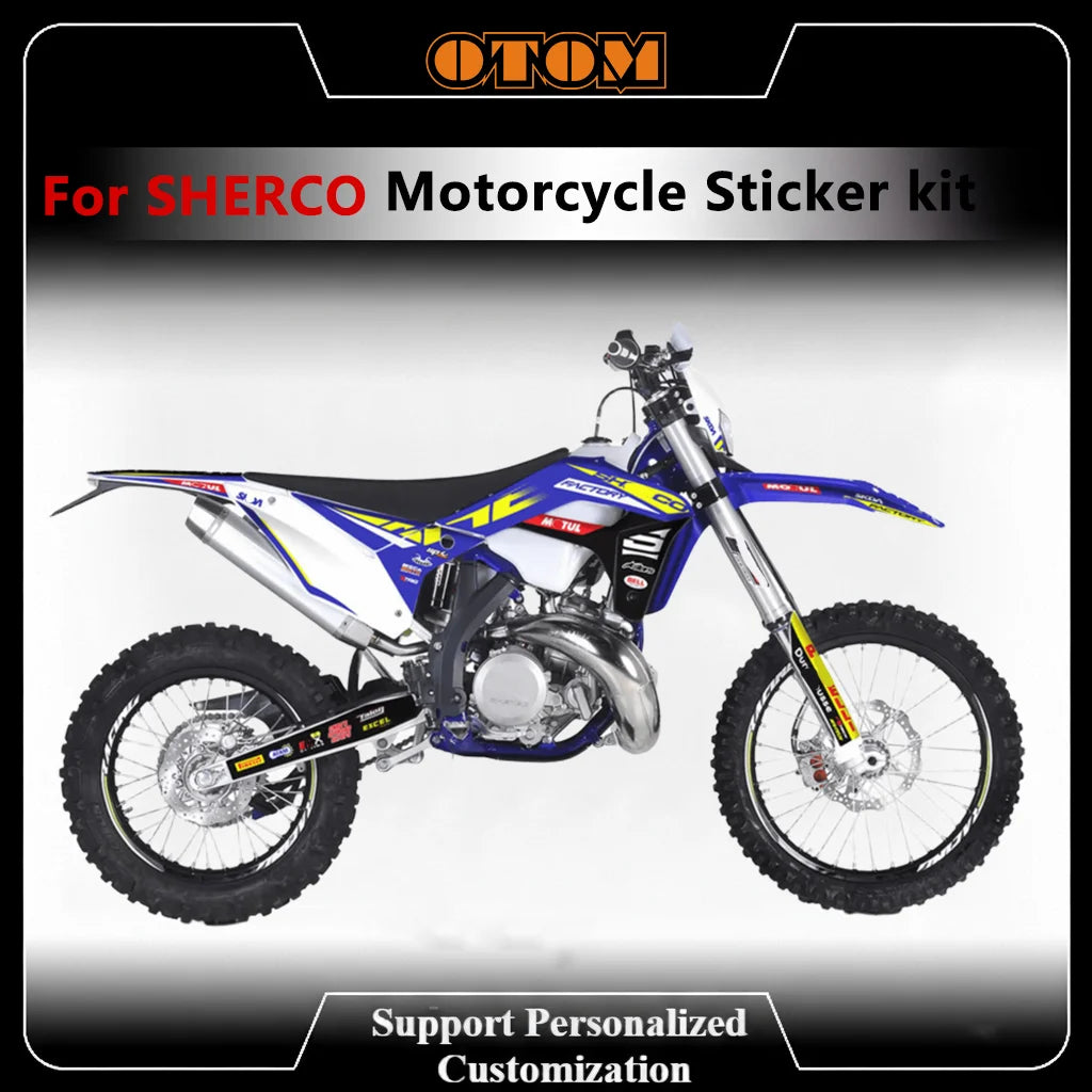 for Sherco SE SEF 125 250 300 450 2017 2018 2019 2020 2021 Motorcycle Background Custom Full Graphics Decals Stickers