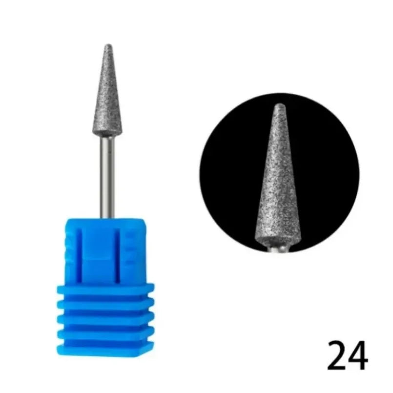 Flame Cone Cuticle Clean Nail Drill Bit 3/32'', Professional Safety Carbide Diamond Nail Bit Nail Cleaner for Cuticle Dead Skin