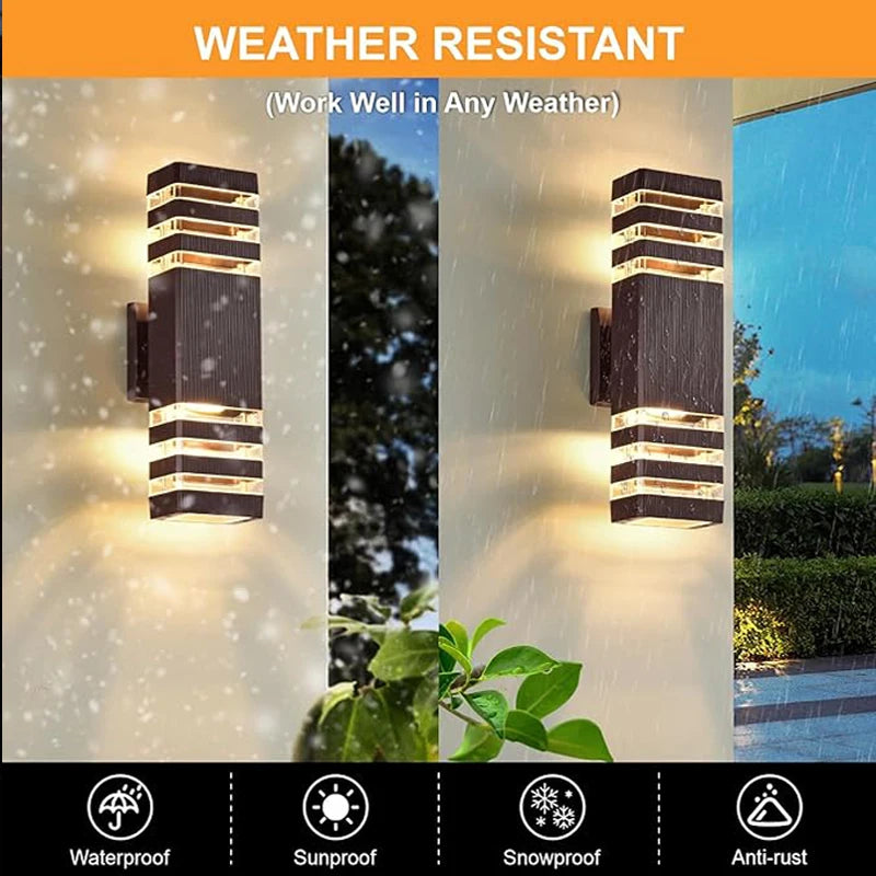 Outdoor LED Wall Lights E27 Up Down Exterior Wall Sconce IP65 Waterproof Led Sconce Lamp for Porch Front Door Garden Wall Lamp