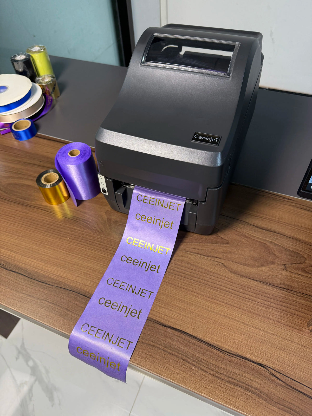 Commercial Automatic Digital Mini Satin Ribbon Printer Machine 203dpi Waterproof Label Home School Cloth Name Tag Gift