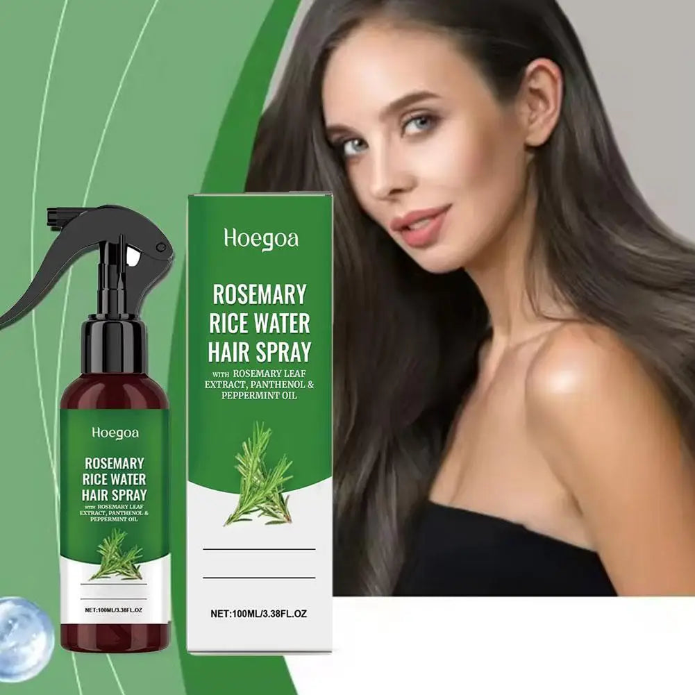 Rosemary Rice Water Hair Growth Spray with Peppermint Biotin Advanced Scalp Treatment for Thinning Hair Regrowth for Men & Women