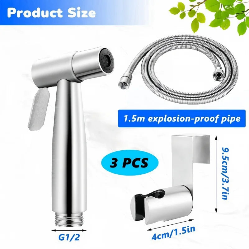 Handheld bidet spray kit with 3-way valve(G1/2 "-3/8")·used for toilet cleaning and personal hygiene
