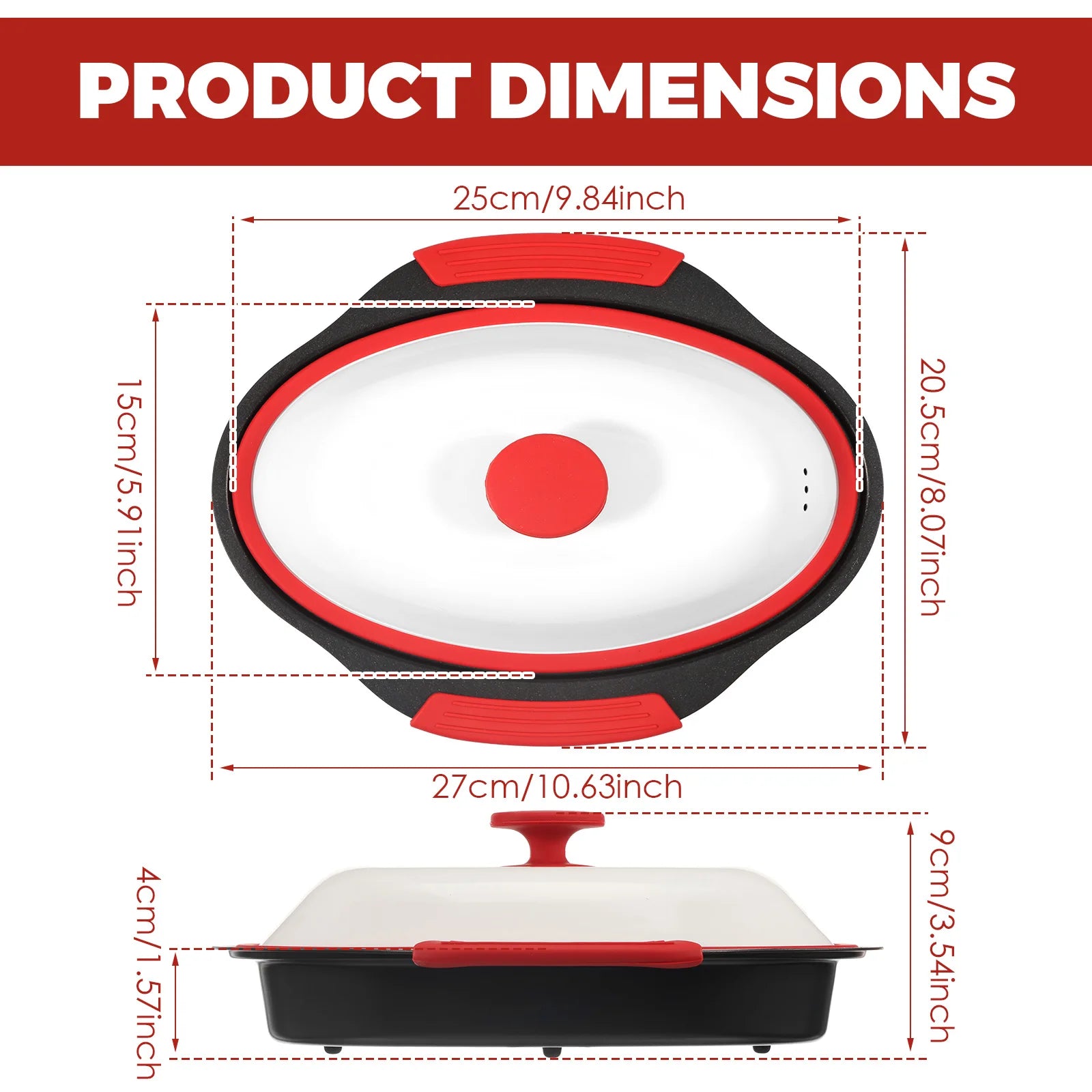 Microwave Grill Pan Non Stick Microwave Grilling Pan with Lids Large Capacity Microwaves Frying Pans for Cooking Kitchen Gadgets