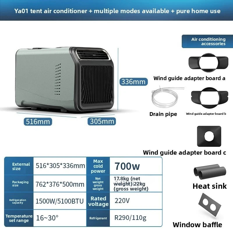 Portable Single Cooling Air Conditioner Mini Portable Mobile Camping Tent Air Conditioner