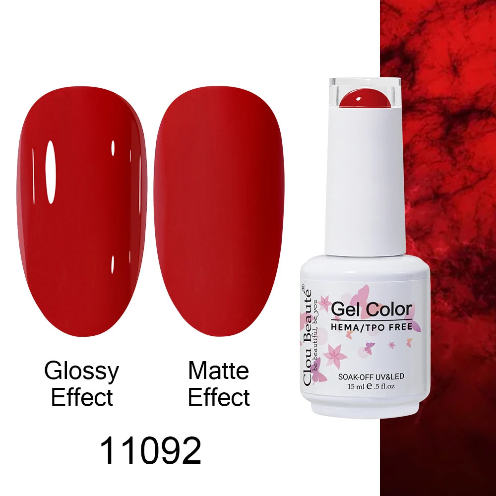 Clou Beaute HEMA TPO FREE Caramel Brown Wine Red Coffee Gel Nail Polish High Pigment Autumn Nail Art Full Coverage UV Varnish