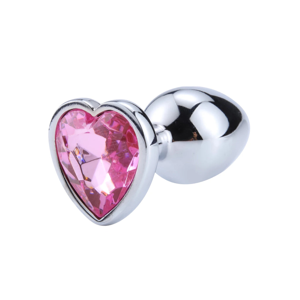 Luxury Heart Gem Metal Anal Plug Training Set Stainless Steel Butt Plug Kit for Beginners Men Women Couples Erotic Bedroom Game