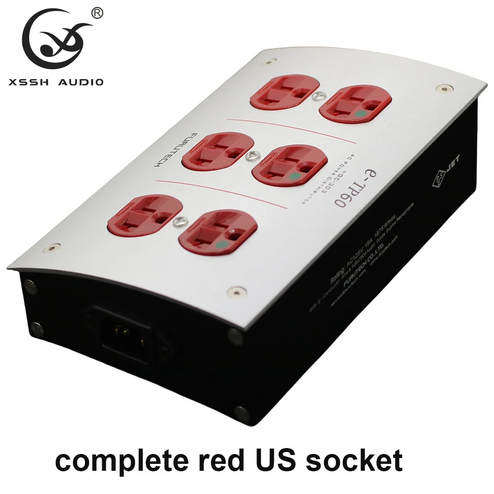AU CN EU US Power Outlet Duplex HiFi XSSH Schuko AC Power Distributor 125V-250V 50/60Hz 15A 1875Wmax IEC Inlet Electrical Socket