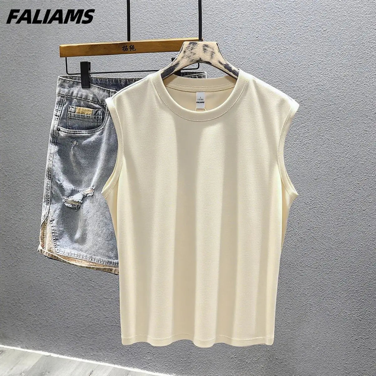 Men's Vintage Washed Purple  Top Casual Loose Sleeveless Vest