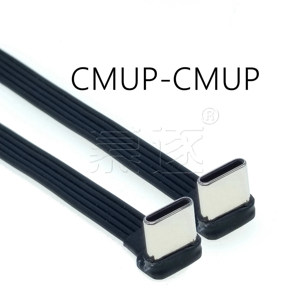 20CM 30CM 10CM 5CM USB 2.0 Type-C Flat Cable Extension FPC Cable USB 2.0 USB-C 90° Up/Down Angled Plug 5CM-1M