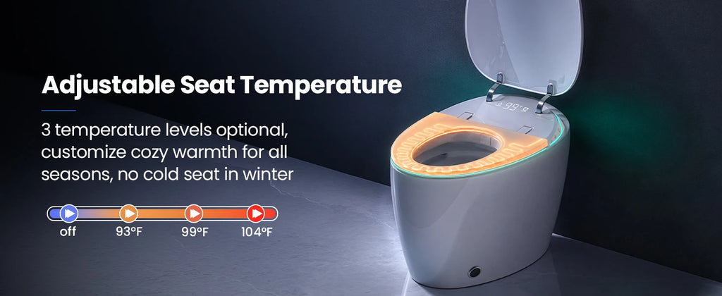 Sanyipace Oval Smart Toilet Spa Bidet Instant Hot Water Rear Feminine Wash Self-cleaning 110V GFCI Full Safety Protection Toilet