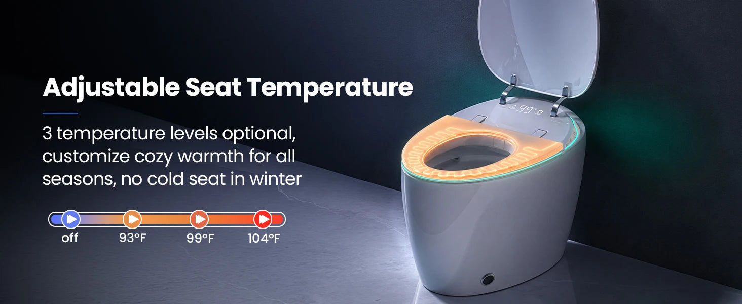Sanyipace Oval Smart Toilet Spa Bidet Instant Hot Water Rear Feminine Wash Self-cleaning 110V GFCI Full Safety Protection Toilet