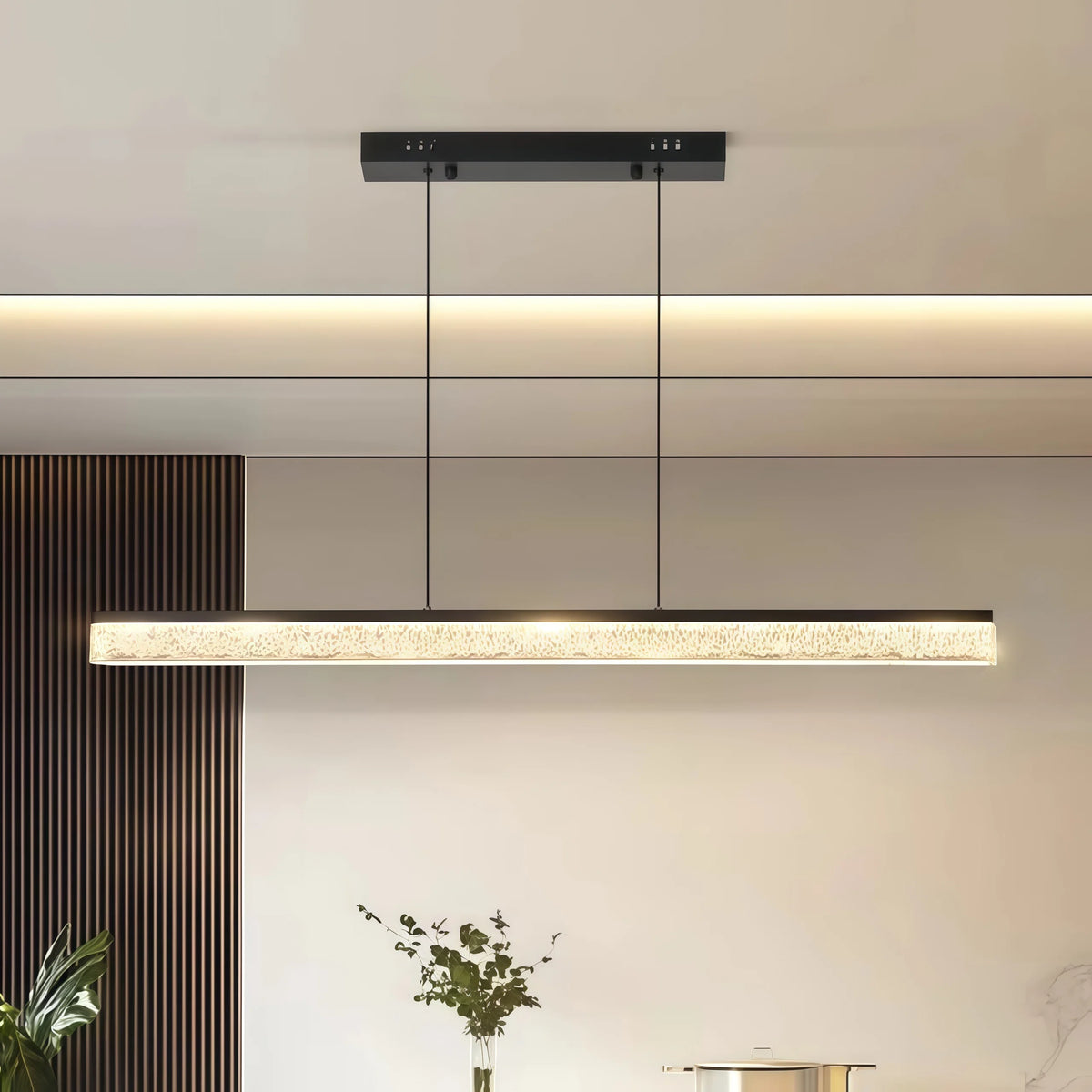 IRALAN Modern Ceiling Chandelier Line Dimmable Pendant Light Home Lamp Hanging for Kitchen Living Dining Room Decor