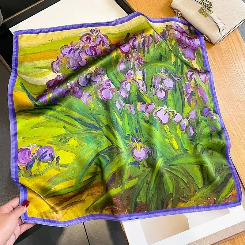 Nature Silk Neck Scarves Lady Foulard Lovely Strawberry Print 100% Real Silk Square Scarf for Women Bag Ribbon Hairband Kerchief
