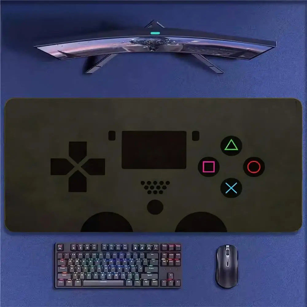 Super Retro Game Controller Mouse Pad Tapetes de Mesa Teclado, Borracha Kawai, Tapete de Mesa Antiderrapante, XXL90x40cm