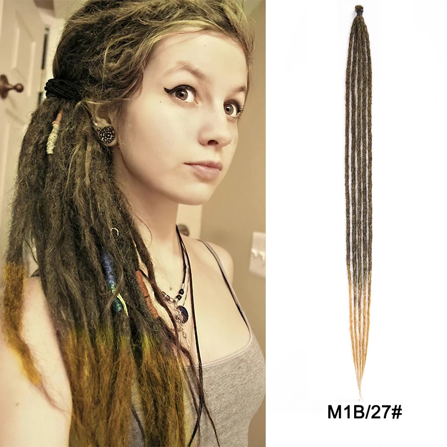 20"36Inch 5Strands Handmade Dreadlocks Extensions Ombre Synthetic Dreads Dreadlocks Twist Braiding Hair Reggae Dreads Braids 