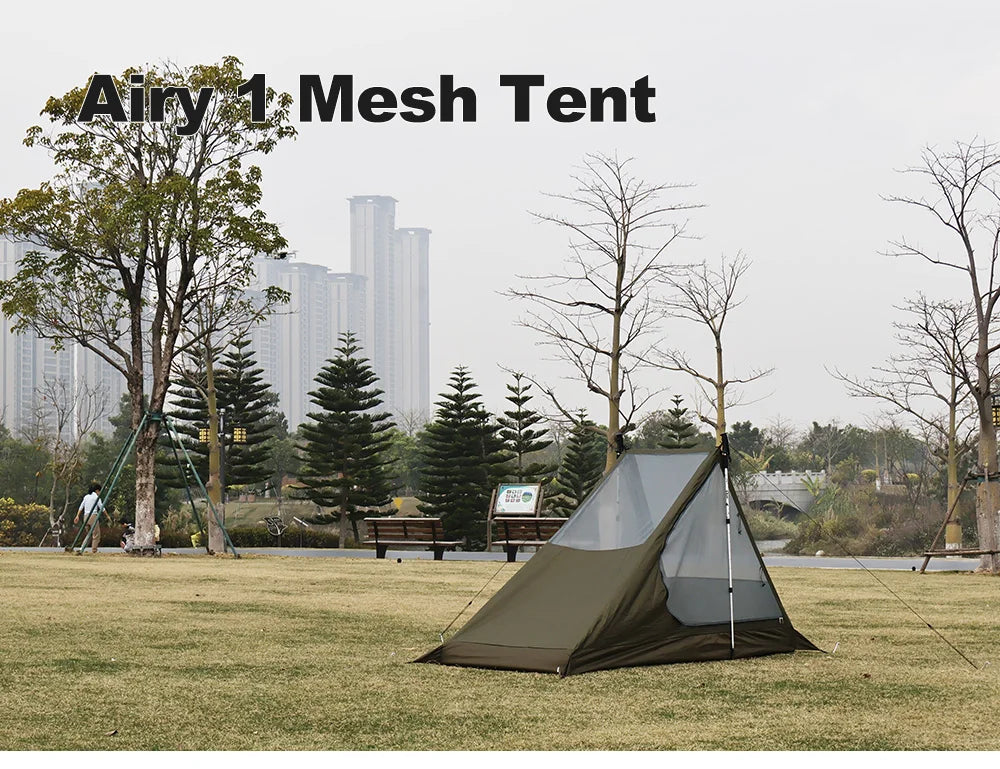 Airy 1 Mesh Tent Trekking Pole Tent Lightweight Solo Tent Camping Tarp Tent Hiking backpacking Single One Person Tent Shelter
