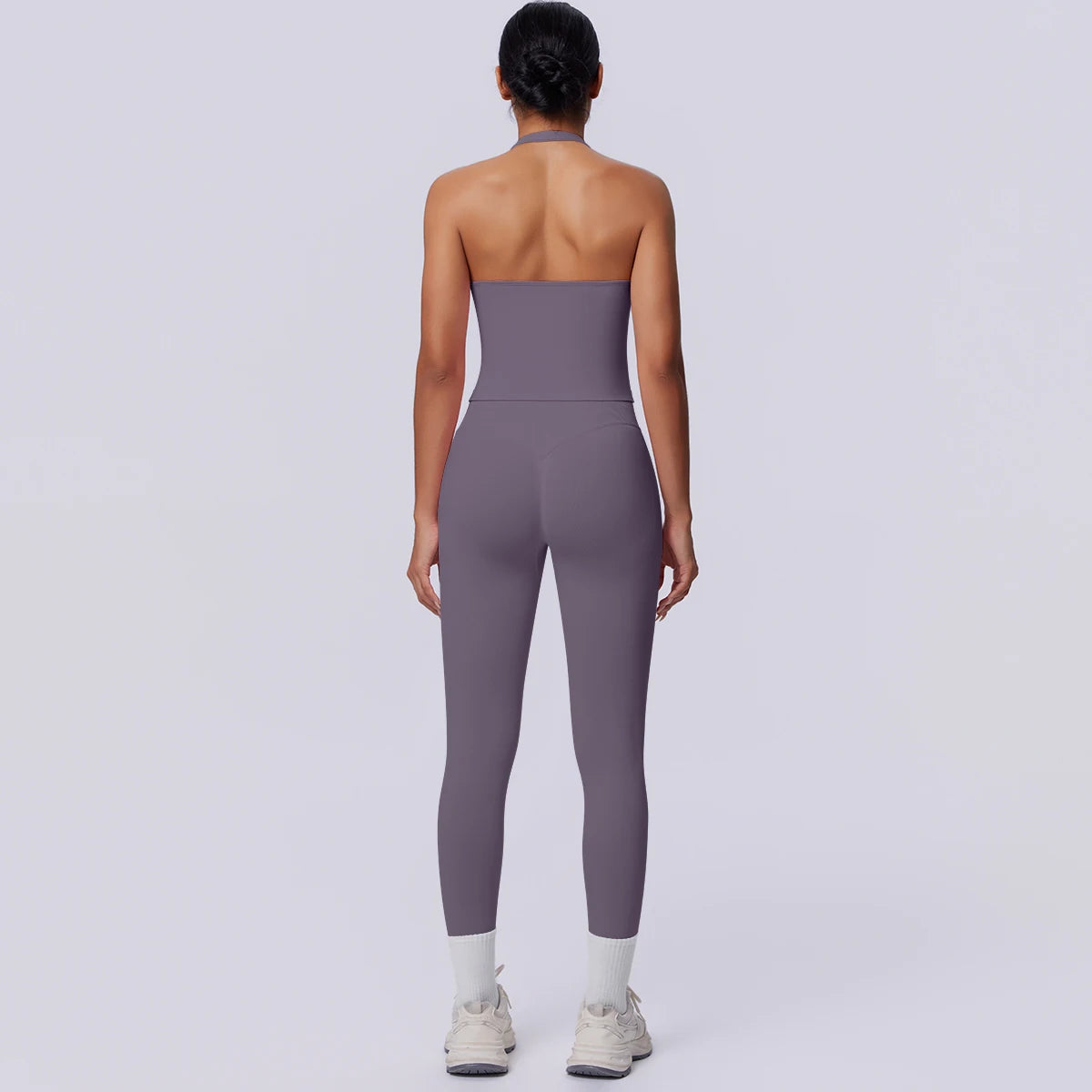 2PCS Woman Yoga Set Solid Color Sexy Fitness Top Summer Gym Workout High Stretch Female Pants Sports Fitness Clothing Yoga Set