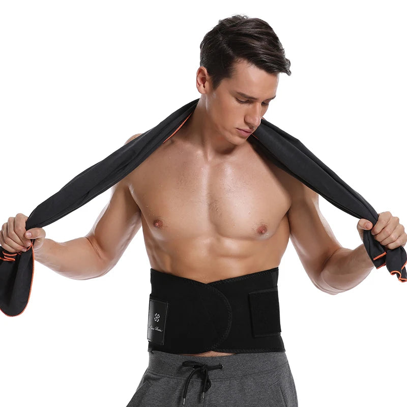 Men Body Shaper Waist Trainer Slimming Fitness Belt Weight Loss Fat Burning Sport Girdle Sweat Trimmer Workout Cincher Shapewear