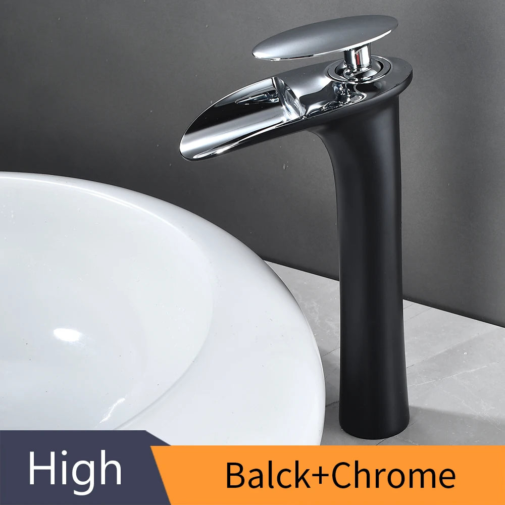 Basin Faucets Modern White Bathroom Faucet Waterfall faucets Single Hole Cold and Hot Water Tap Basin Faucet Mixer Taps 855924