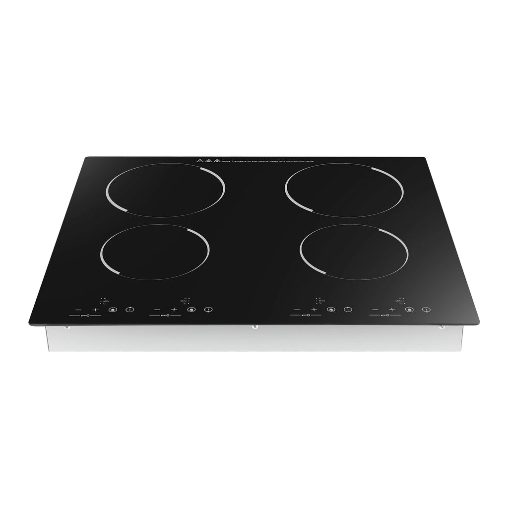 3000W 4 Burner Electric Cooktop Ceramic Hob 110V, 9 Heating Levels Sensor Touch Control, Built-in Countertop Radiant Stove with Child Safety Lock & Timer for Kitchen(No Plug), Black