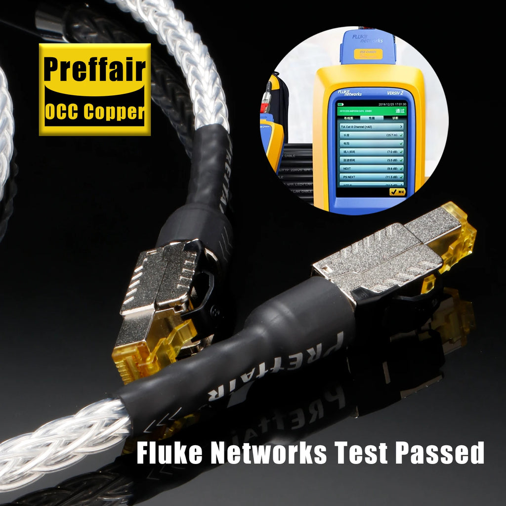 HiFi Cat8 Network Cable 40Gbps 2000MHz RJ45 Network Patch Cable 8n OCC CAT Ethernet Speed Lan Line Apply to Computers Notebooks